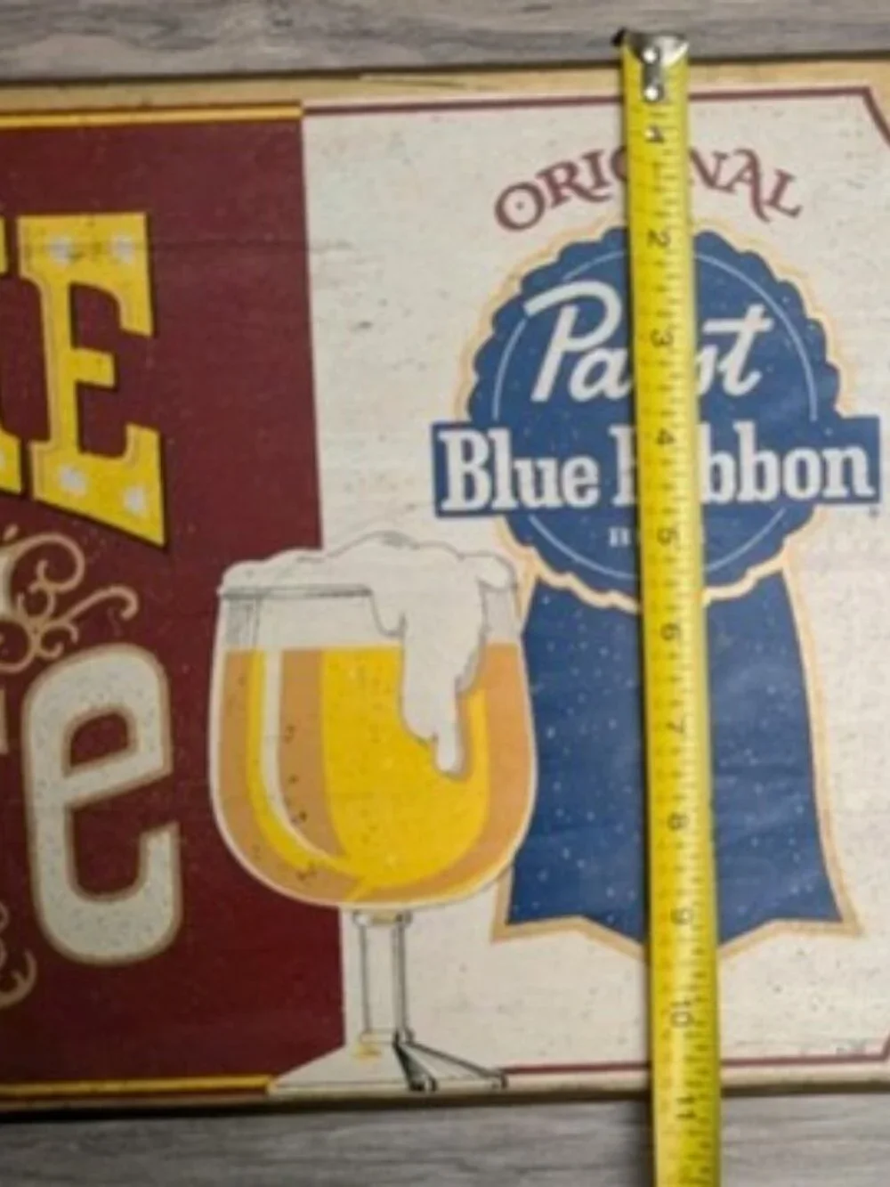 Vintage Pabst Blue Ribbon. PBR Wood Sign Next Time Bring Your Wife Bar 23.5 x 11